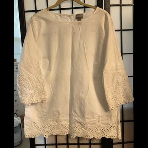 Chico’s. Size 2.  EUC. Cotton eyelet blouse.